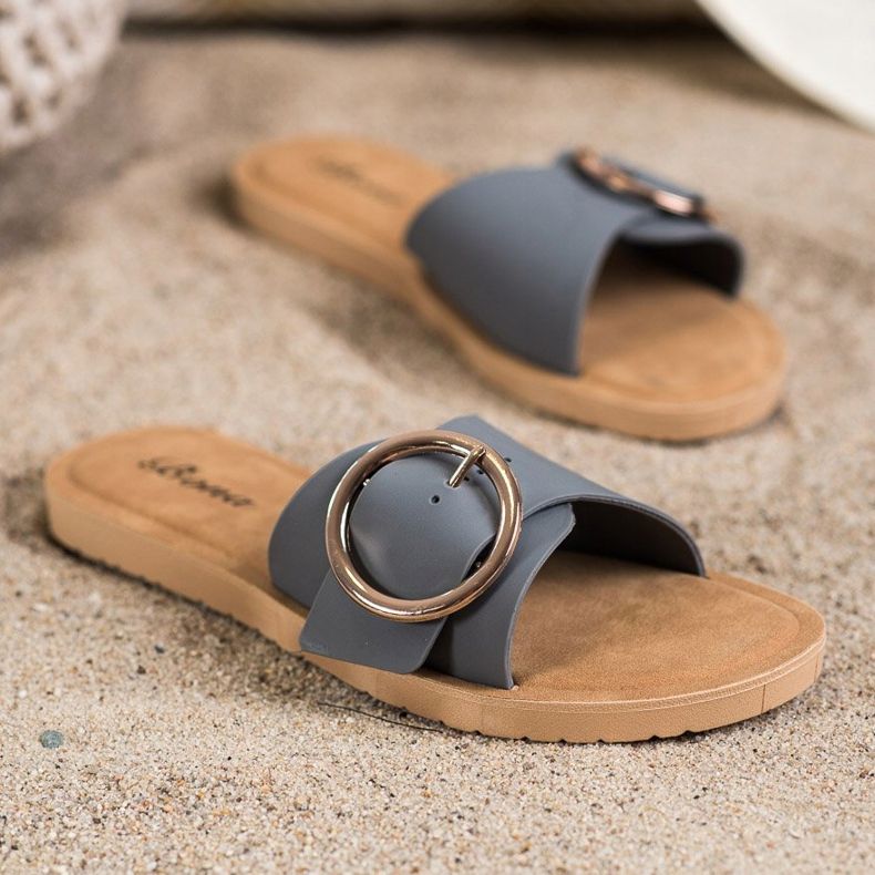 Bona Tossut koristeellisella soljella harmaa 1