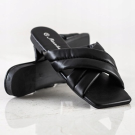 Mannika Mukavat Eco -nahkatossut musta 1