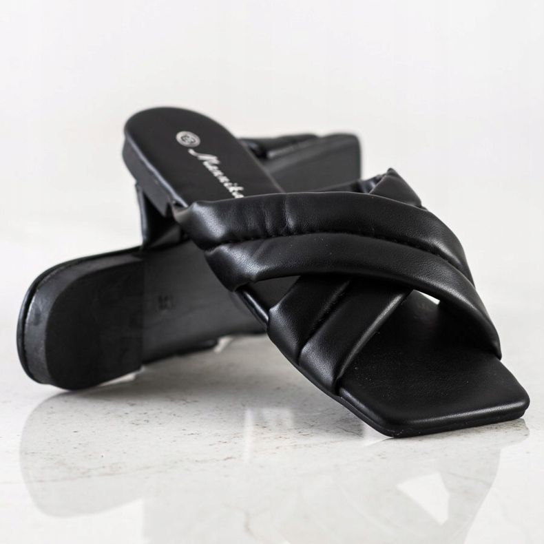 Mannika Mukavat Eco -nahkatossut musta 1