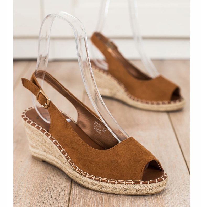 SHELOVET Rento Wedge sandaalit ruskea 1