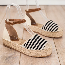 Clowse Raidalliset espadrillit soljella beige ruskea musta 1