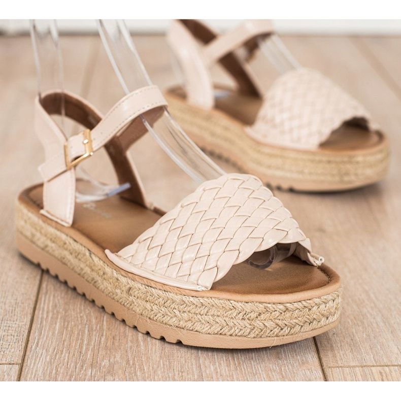SHELOVET Punotut Espadrilles -sandaalit beige 1