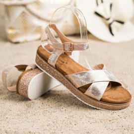 Bestelle Sandaalit Glitter -alustalla kultainen 1