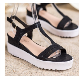 Bestelle Shimmering Wedge Sandaalit musta 1