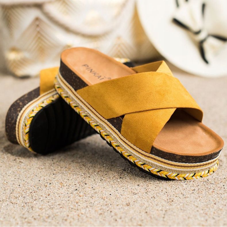 SHELOVET Sinappi mokkanahkatossut keltainen 1