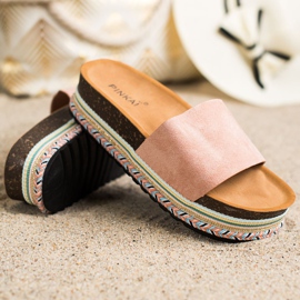 SHELOVET Mukavat mokkanahkatossut vaaleanpunainen 1 SHELOVET Mukavat mokkanahkatossut vaaleanpunainen 1