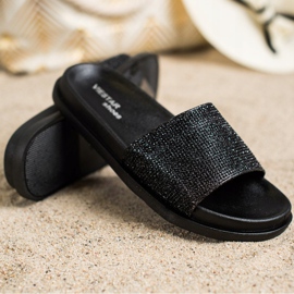 SHELOVET Kiiltävät mustat tossut 1