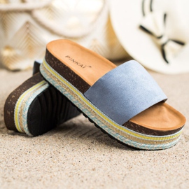 SHELOVET Mukavat mokkanahkatossut sininen 1