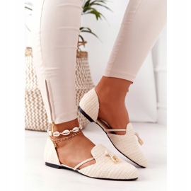 Ballerina Spitz punotulla viivalla Lu Boo Beige 2