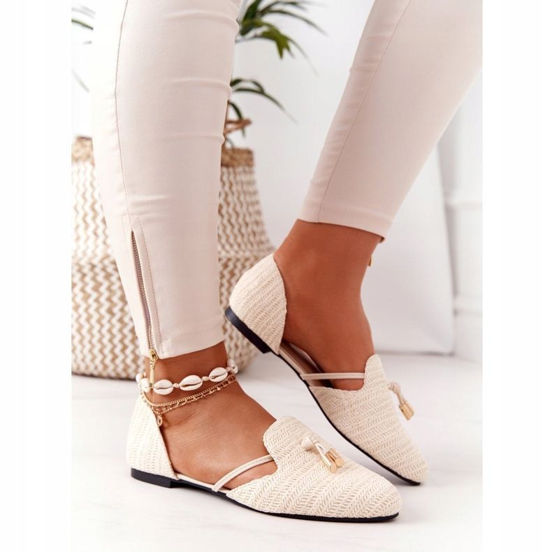 Ballerina Spitz punotulla viivalla Lu Boo Beige 2