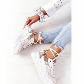 Naisten urheilukengät Valkoinen ja kultainen Melanie 2