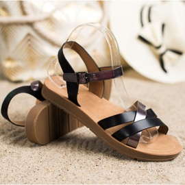 Cm Paris Mukavat Eco -nahka -sandaalit musta 1