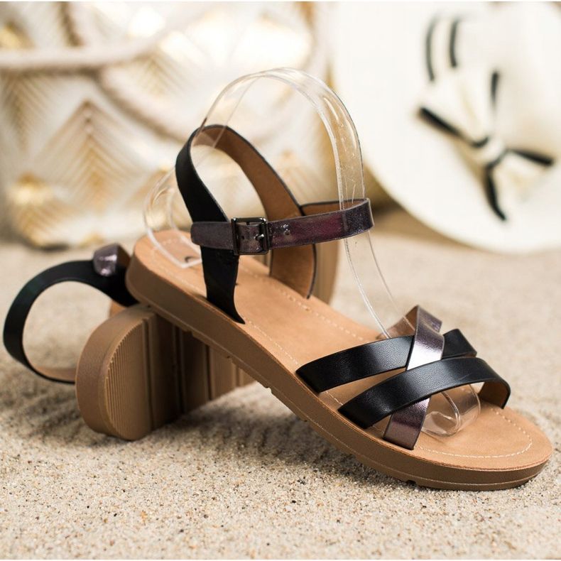 Cm Paris Mukavat Eco -nahka -sandaalit musta 1