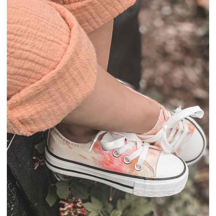 Lasten klassiset lenkkarit solmuvärillä Simba 807-3A vaaleanpunainen keltainen 4