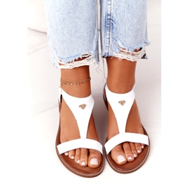 Naisten nahkasandaalit Nicole 2648 Valkoinen Metallic 3