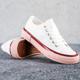 SHELOVET Tennarit vaaleanpunaisella alustalla valkoinen vaaleanpunainen 1