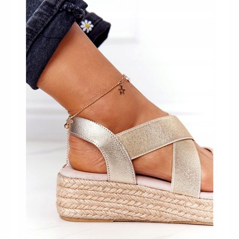 Big Star Kiila sandaalit, joissa on suuri riba HH274414 Golden kultainen 4