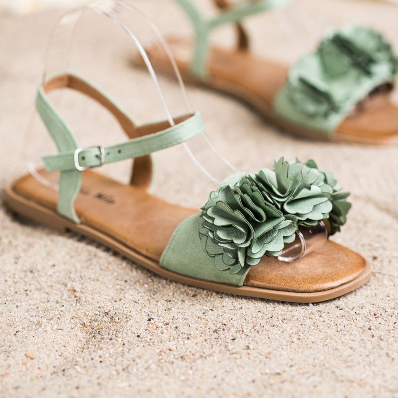 SHELOVET Muodikkaat vihreät sandaalit 1