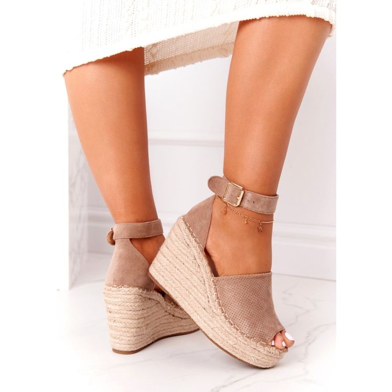 MSMG Vaaleanruskeat Makenna Wedge -sandaalit punoksilla beige 5