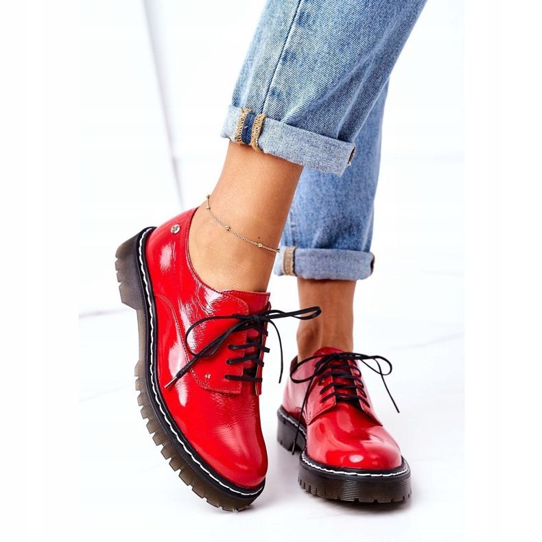 Naisten Oxfords Maciejka 04087-08 Nahkakengät Punainen 1