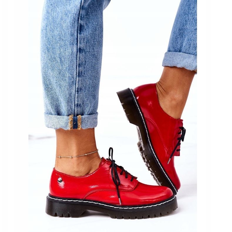 Naisten Oxfords Maciejka 04087-08 Nahkakengät Punainen 2