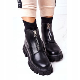 PS1 Naisten Saappaat Työntekijät Vetoketjulla Musta Kippis 1