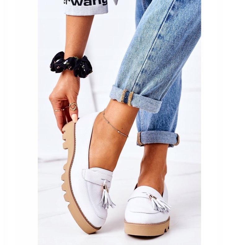 Nahkaiset leafers Lewski Shoes 3053 Valkoinen 2