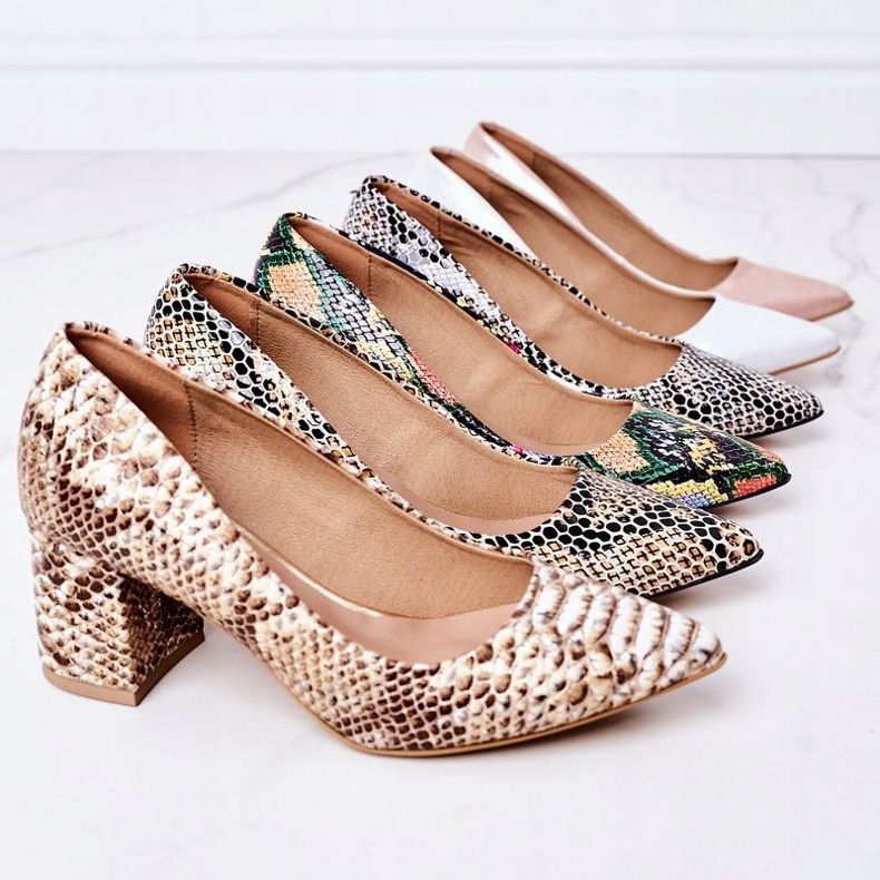 Lewski Shoes Satiinipumput, joissa eläinkuvio Lewski -kengät 2801 hopea 2