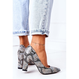 Lewski Shoes Nahkapumput, joissa on eläinkuvio Lewski-kengät 2453 musta-sininen 1