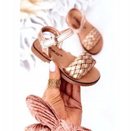 FR1 Lasten sandaalit punotulla ruusukullalla 283-2B Bailly kultainen 3