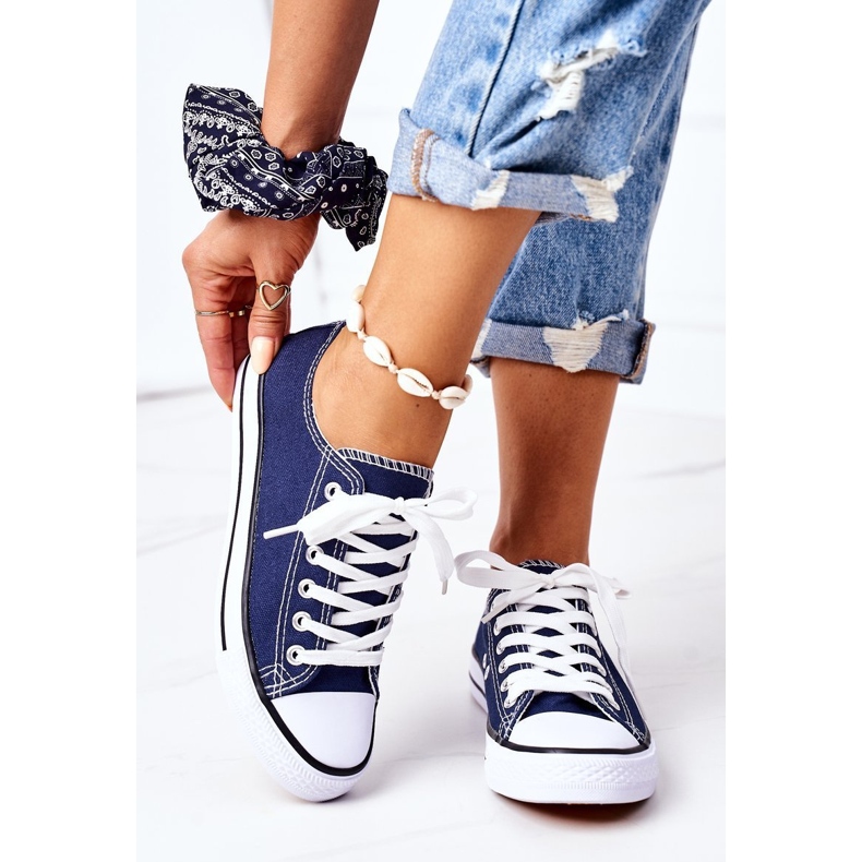 Naisten klassiset laivastonsiniset Omerta -lenkkarit sininen 2