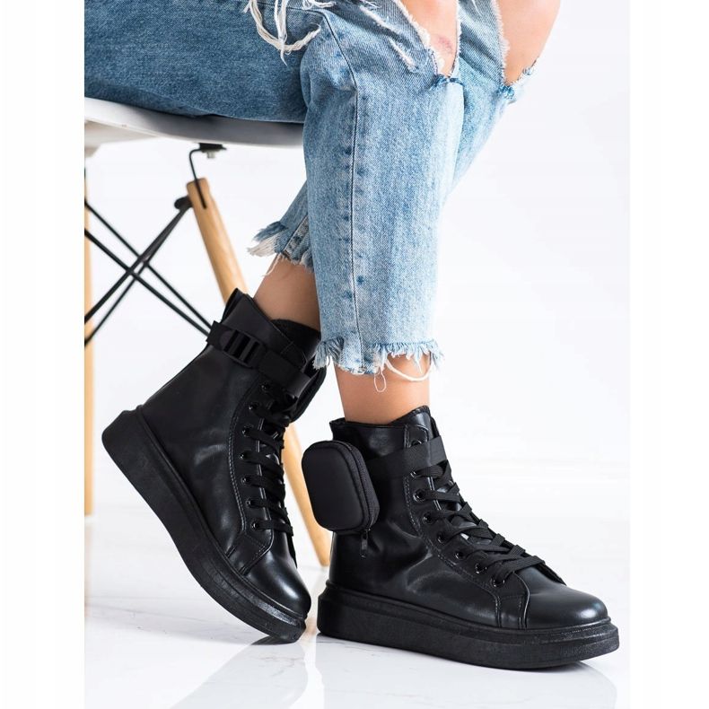 SHELOVET Nauhakengät taskulla musta 1