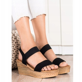 Queentina Kevyet mokkanahkaiset sandaalit musta 2