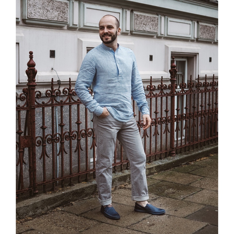 Polbut Miesten nahkakengät 09 kesällä laivastonsininen ja ruskea 1