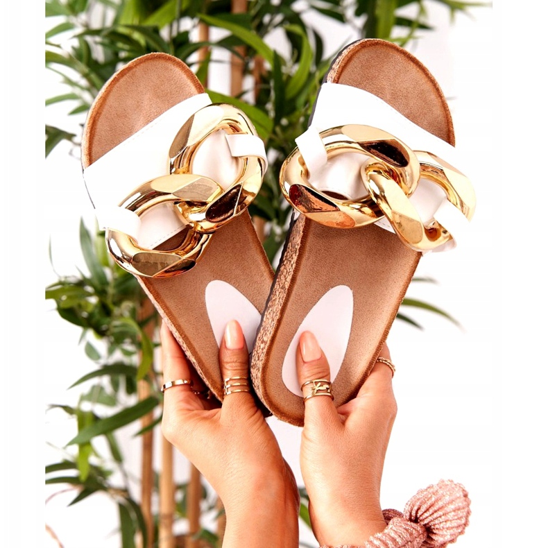 PS1 Valkoiset varvastossut ketjulla viimeinen tanssi valkoinen kultainen 6