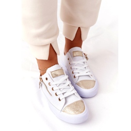 Naisten lenkkarit vetoketjulla White-Gold Festival valkoinen kultainen 3