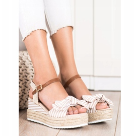 Sweet Shoes Espadrilles -sandaalit raidoilla beige ruskea 2