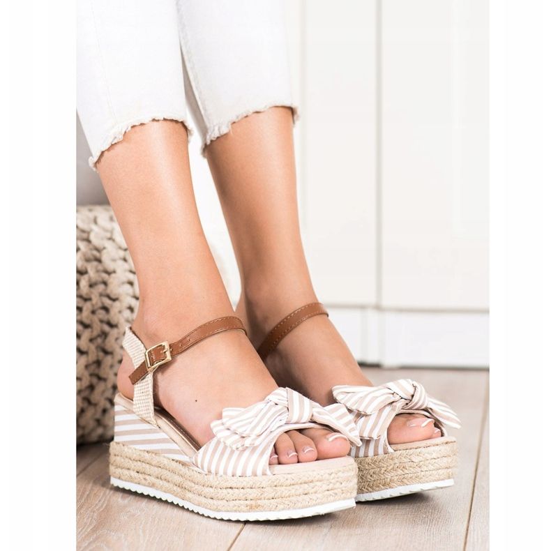 Sweet Shoes Espadrilles -sandaalit raidoilla beige ruskea 2