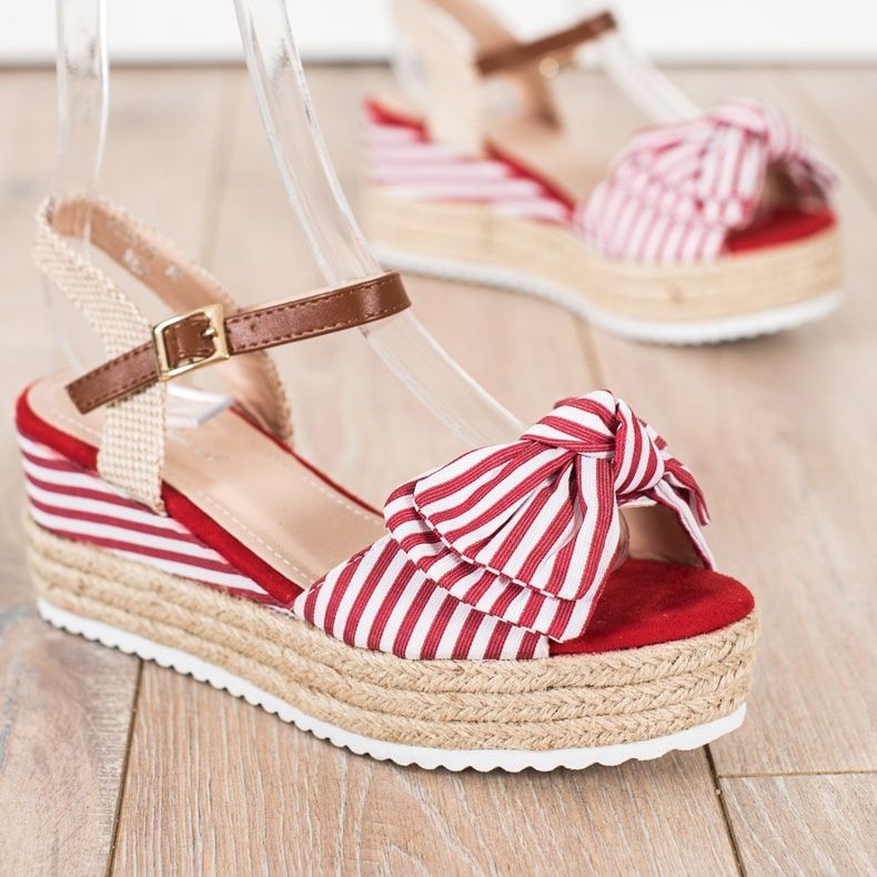 Sweet Shoes Espadrilles -sandaalit raidoilla punainen 1