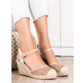 Sweet Shoes Avoimet espadrillit kiilassa beige ruskea vaaleanpunainen 1