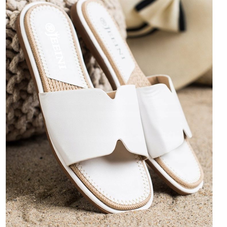 SHELOVET Tyylikkäät Eco -nahkatossut valkoinen 1