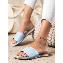 SHELOVET Tyylikkäät Eco -nahkatossut sininen 1