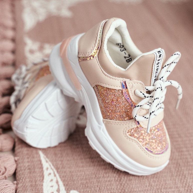 FRROCK Lasten urheilukengät, joissa on kimalteleva vaaleanpunainen Matylda 3