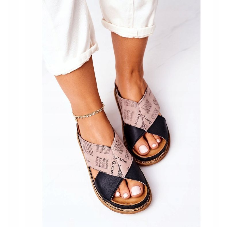 Maciejka 04986-01 Mustanruskeat, profiloidut nahkatossut 1