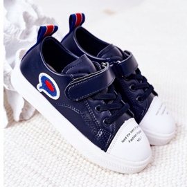 Apawwa Lasten laivastonsiniset sarjakuva Velcro -lenkkarit sininen 2