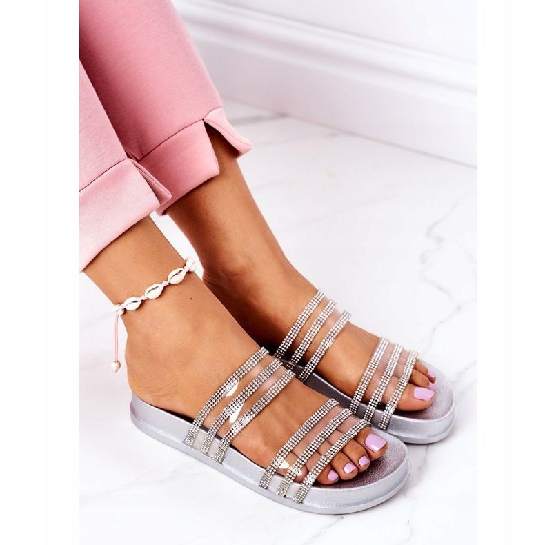 PS1 Kumiset tohvelit, joissa hopea kuutiometri Zirkonia Miss You 1