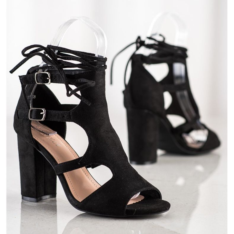 Bestelle Rakennetut sandaalit sitovilla musta 1