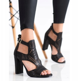 Renda Avoimet muoti sandaalit musta 1