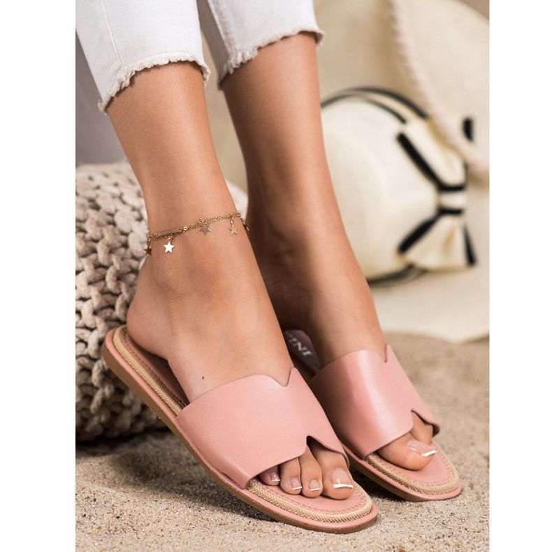 SHELOVET Tyylikkäät Eco -nahkatossut vaaleanpunainen 1