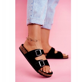 EVE Naisten tossut korkissa soljilla Musta Si Senor 3